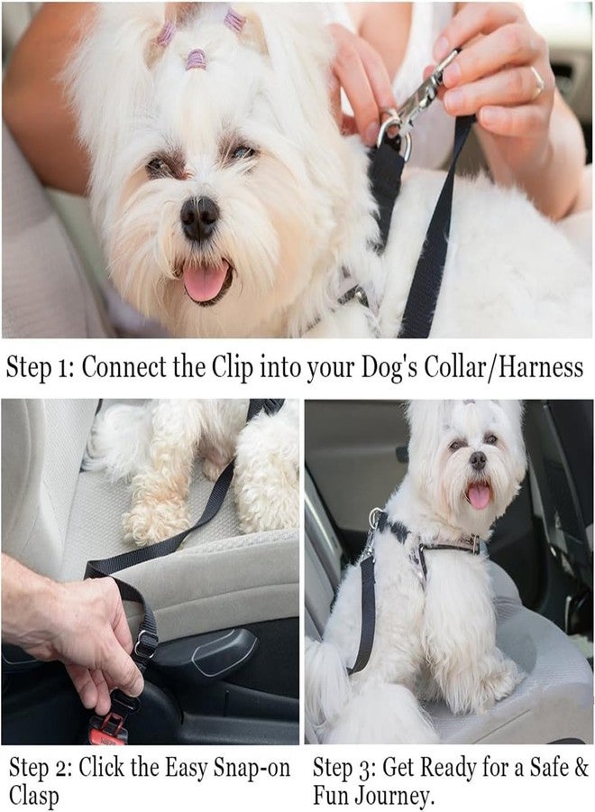 MIXEN Adjustable Dog Car Seat Belt - 2 Pack Durable Nylon Pet Safety Seatbelt for Cars - UK Dog Harness Seat Belt Clip for Vehicle Restraint - Dog Seatbelt Harness Suitable for All Dogs - Image 5